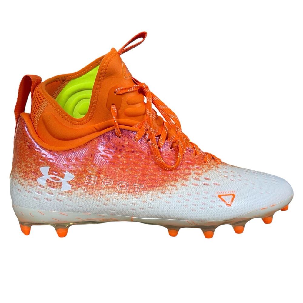 Under Armour Football Cleats Mens Sz 12 Spotlight Lux MC 2.0 Orange 3025082-800